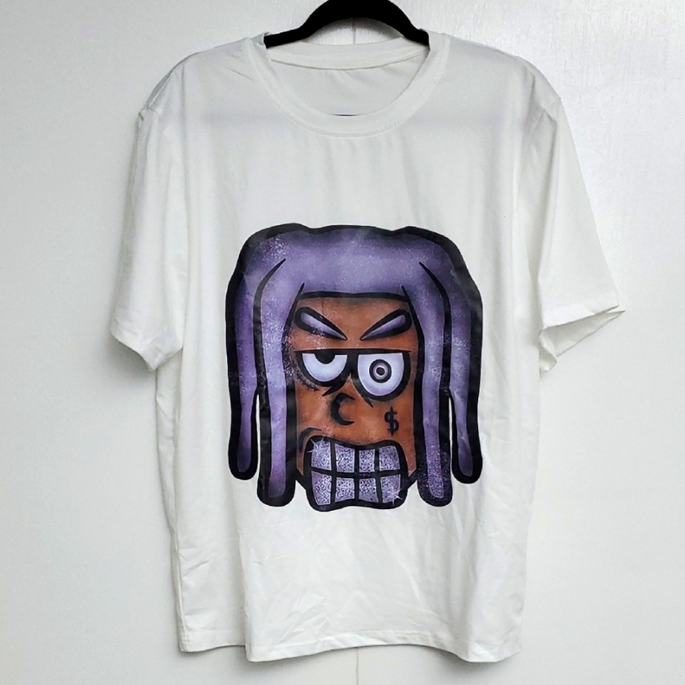 NWOT Graphic T-Shirt with Purple Dreads Oversized Medium